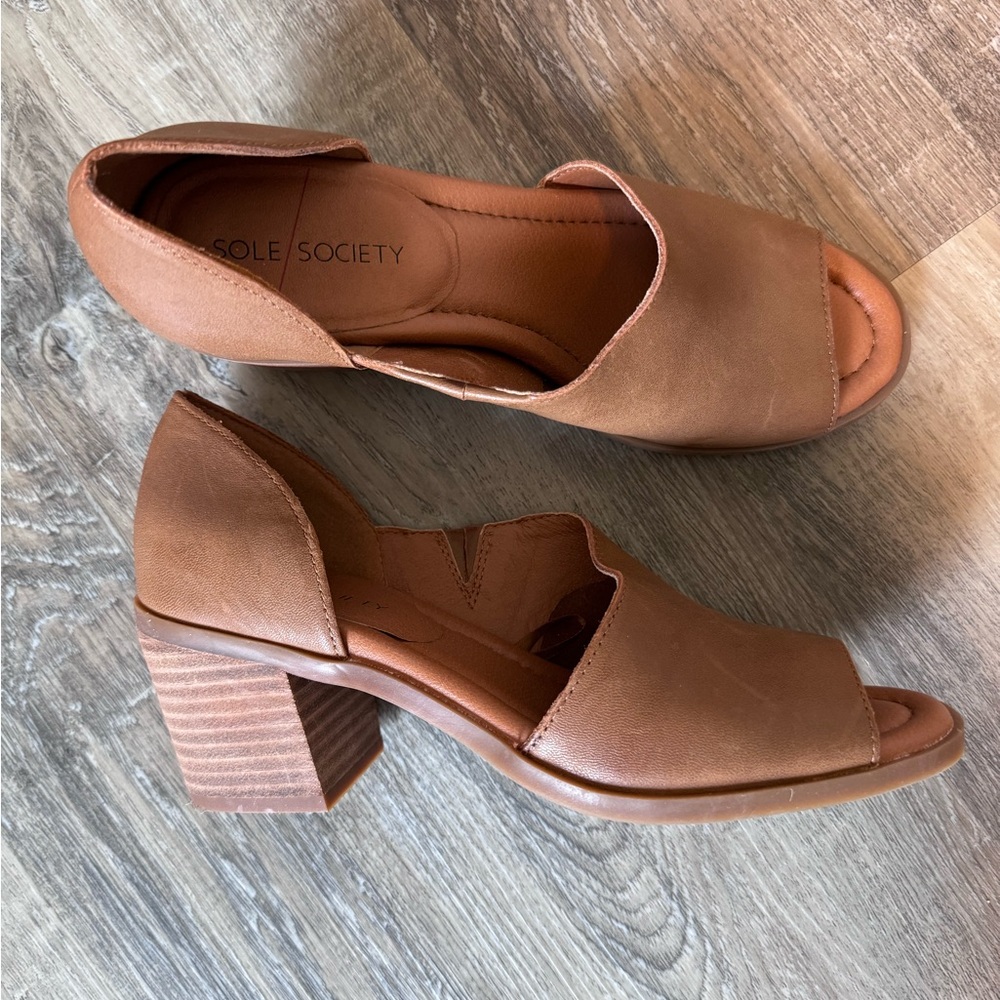Sole Society Brown Leather Heels 8